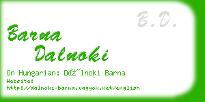 barna dalnoki business card